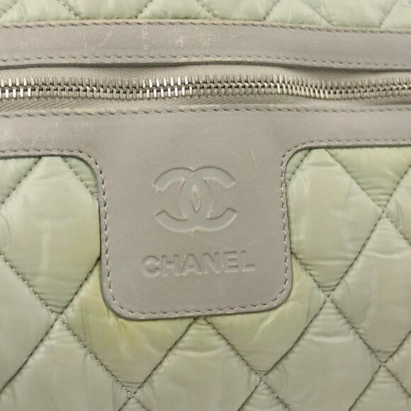 CHANEL Cococoon Hand Bag Nylon Gray Silver CC - Picture 12 of 16